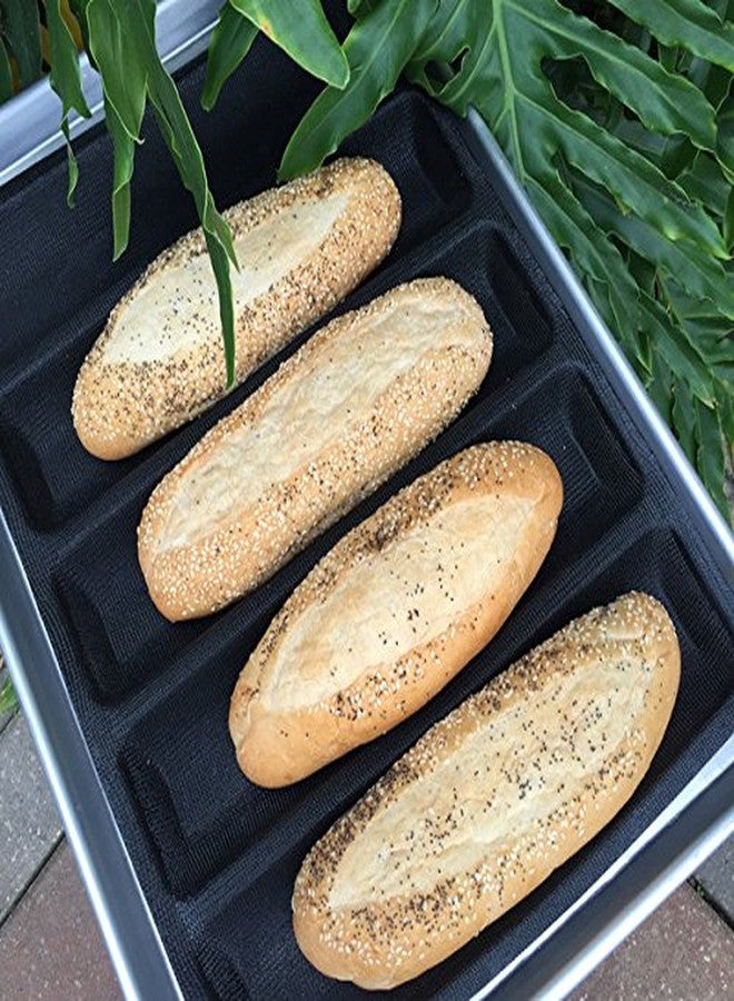 BLUE DROP Bluedrop Hot Dog Molds Silicone Bread Forms Non Stick Bakery Trays For Roll Toasting 5 Loaves 12" Sheets - Image 4